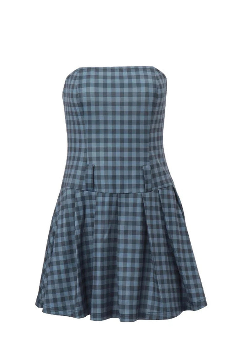 Plaid Strapless Skater Dress - Dresses