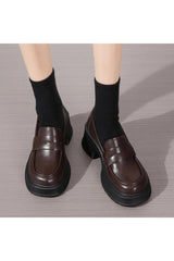 Retro Platform Leather Shoes Shoptery
