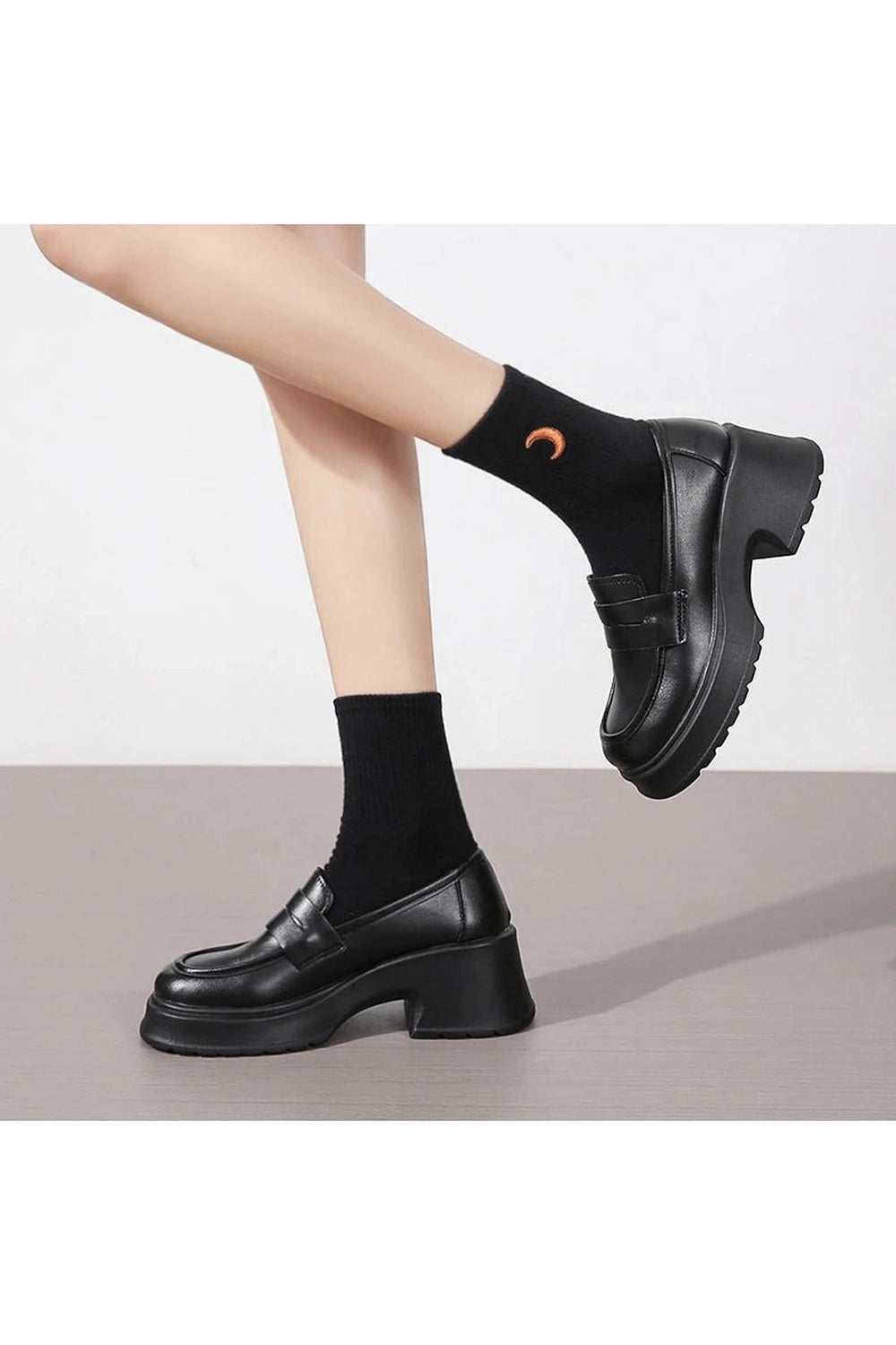 Retro Platform Leather Shoes Shoptery