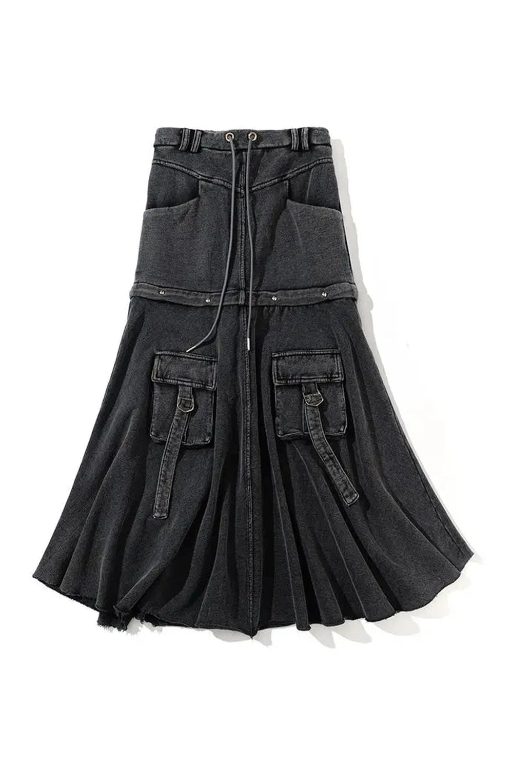 Pocket Baggy Denim Skirt - Skirts