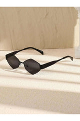 Retro Polygonal Sunglasses Black Gray picture color Shoptery