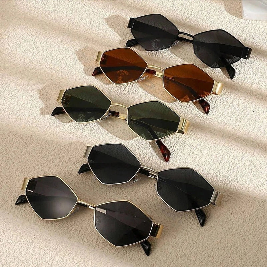 Retro Polygonal Sunglasses Shoptery