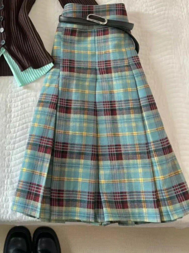 Preppy Chic Layered Retro Outfit Set Only skirt Shoptery