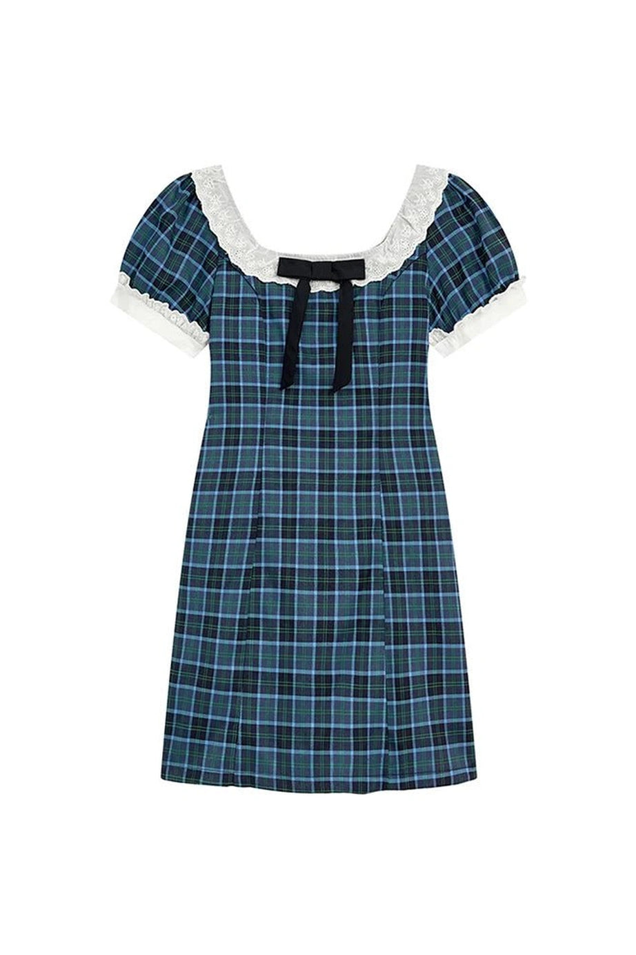 Preppy Plaid Bow - Tie Dress - Dresses