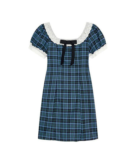 Preppy Plaid Bow - Tie Dress - Dresses