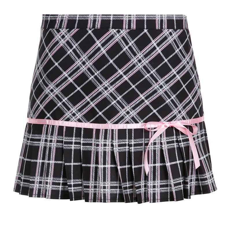 Preppy Plaid Pleated Skirt -