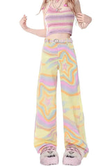 Kidcore Psychedelic Starburst Pants Yellow Shoptery