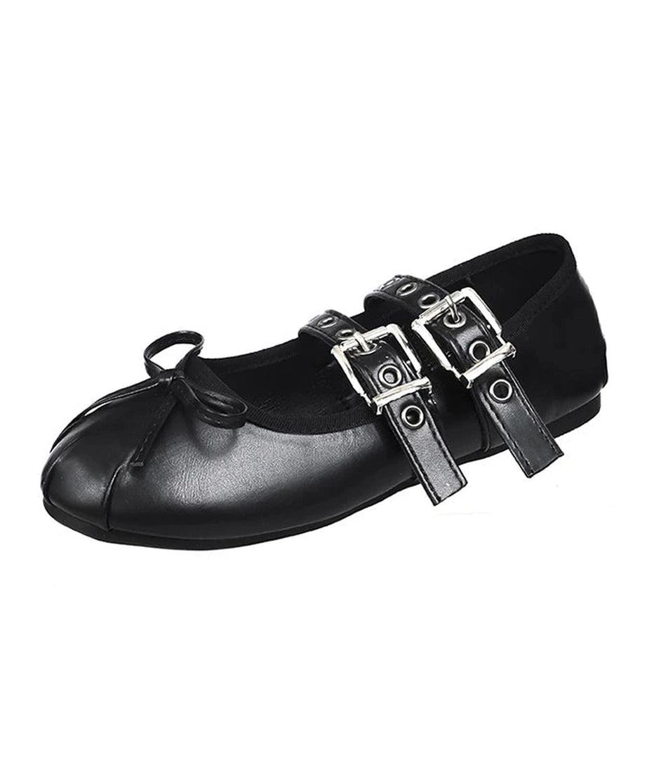 Punk Double Buckle Mary Janes Shoes - Shoes