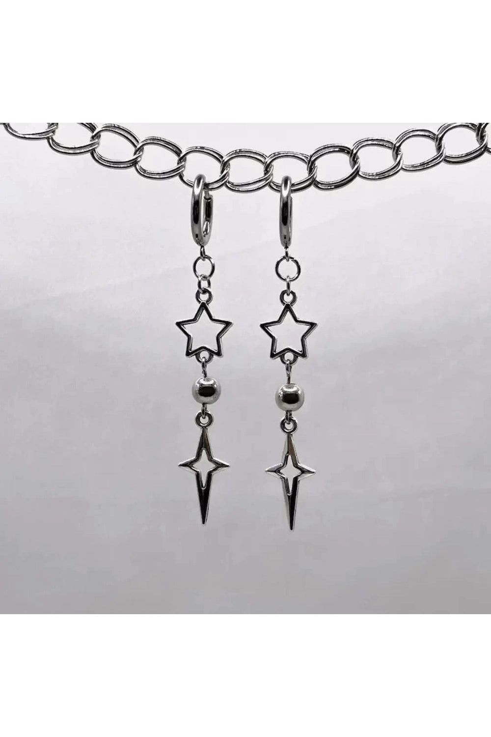 Punk Star Pendant Earhook Earrings Shoptery