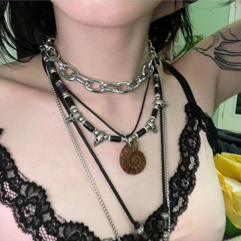 Edgy Punk Thick Chain Choker Shoptery