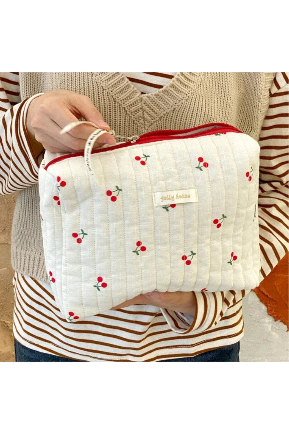 Coquette Quilted Cherry Travel Bag cherry B Shoptery