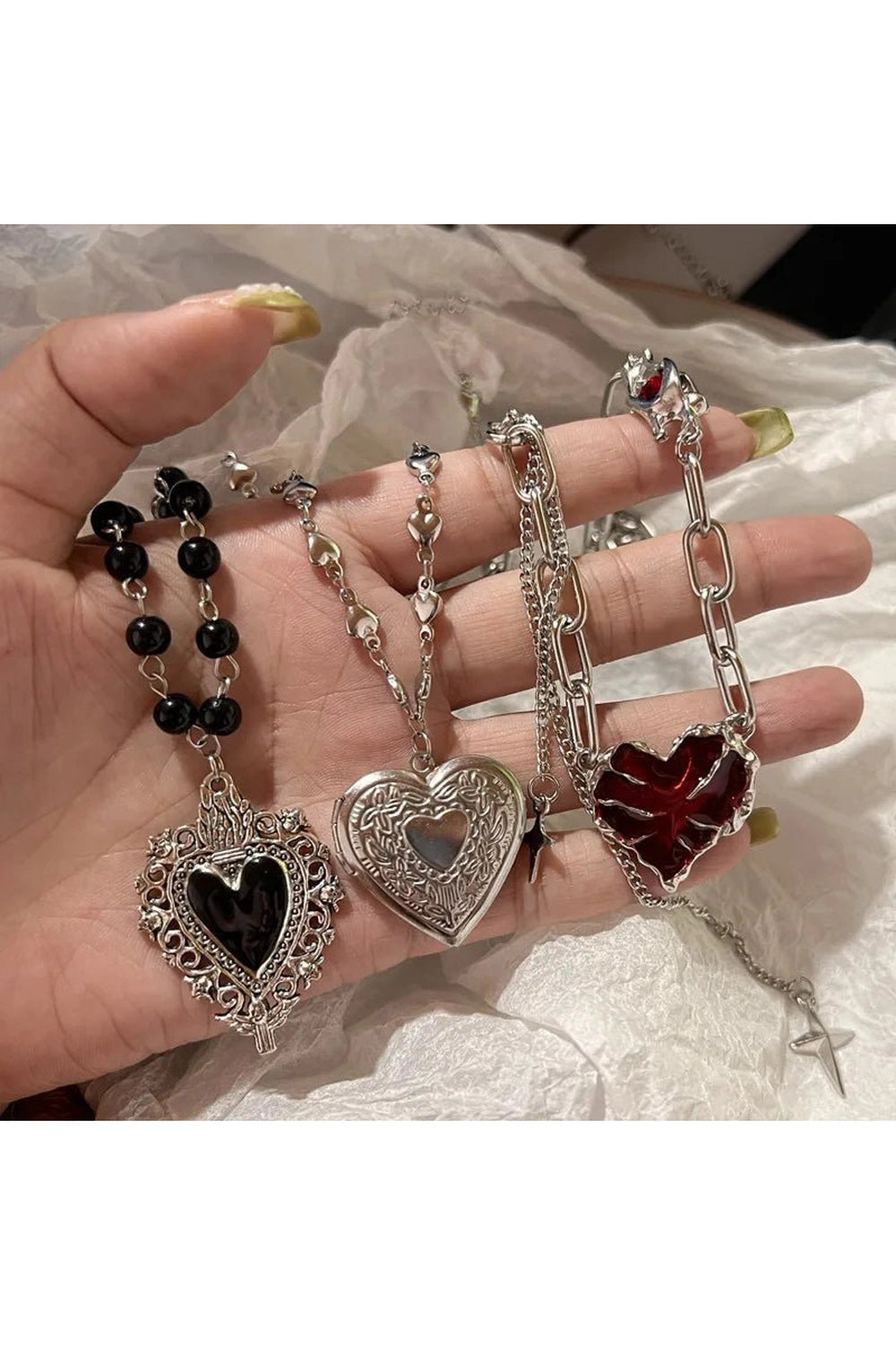 Red Heart Gothic Necklace Shoptery