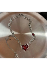 Red Heart Gothic Necklace 03 Shoptery
