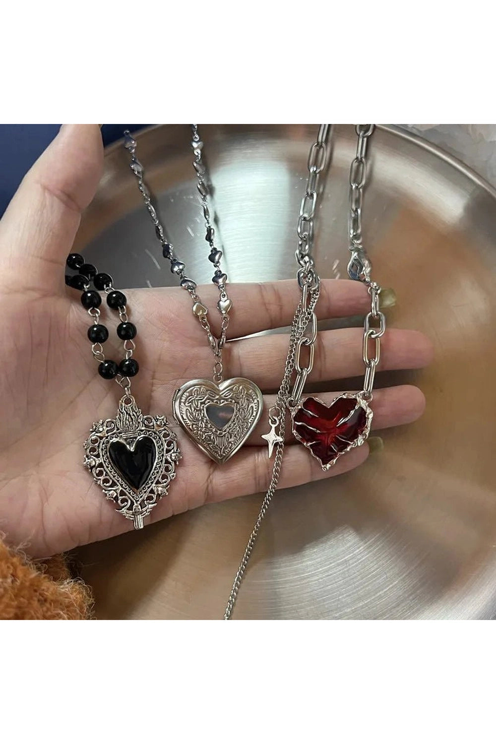 Red Heart Gothic Necklace Shoptery