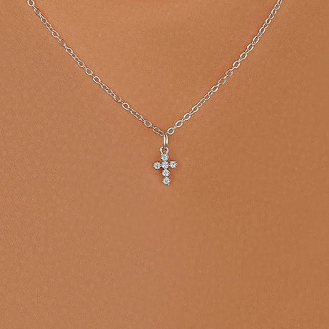 Regal Pearl Cross Aesthetic Choker AY5732301 Shoptery
