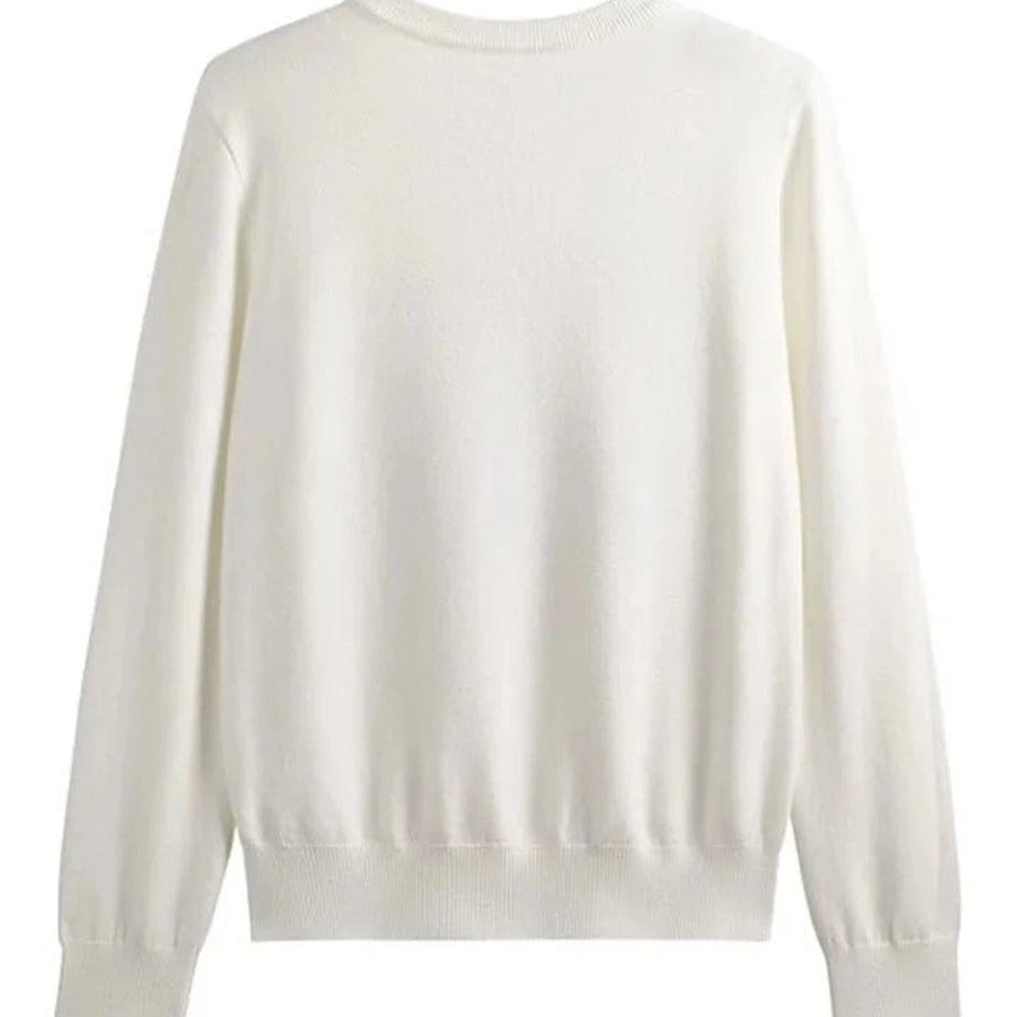 Retro Embroidery Knit Pullover Shoptery