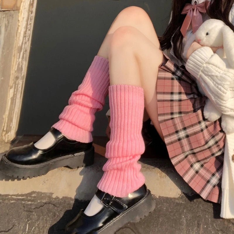 Alt Edgy Knit Leg Warmers pink 40cm Free Size Shoptery