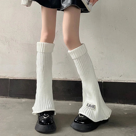 Alt Edgy Knit Leg Warmers style 2 white Free Size Shoptery