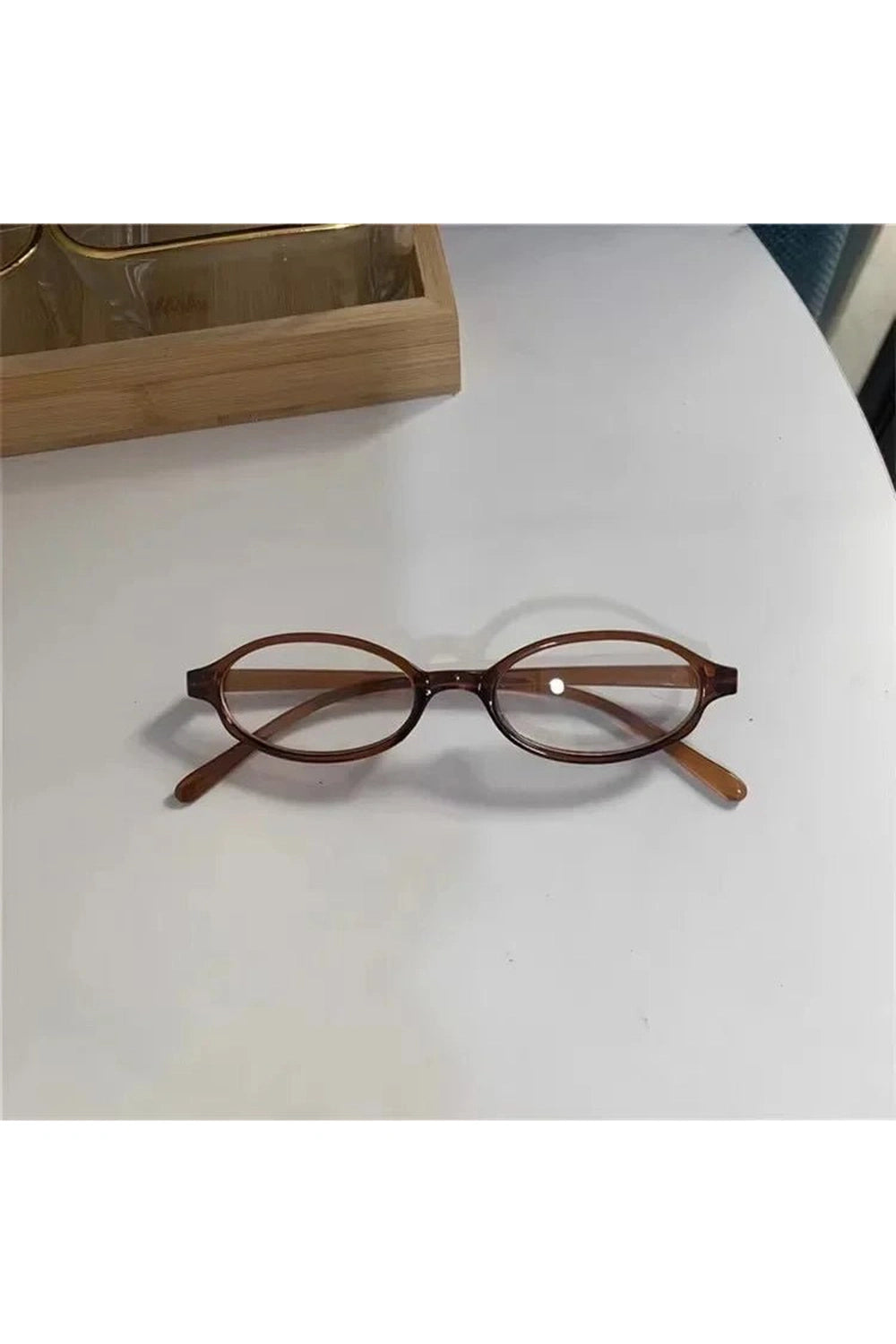 Retro Oval Blue Light Glasses Tea Shoptery