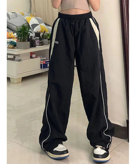 Retro Solid Drawstring Trousers - Pants