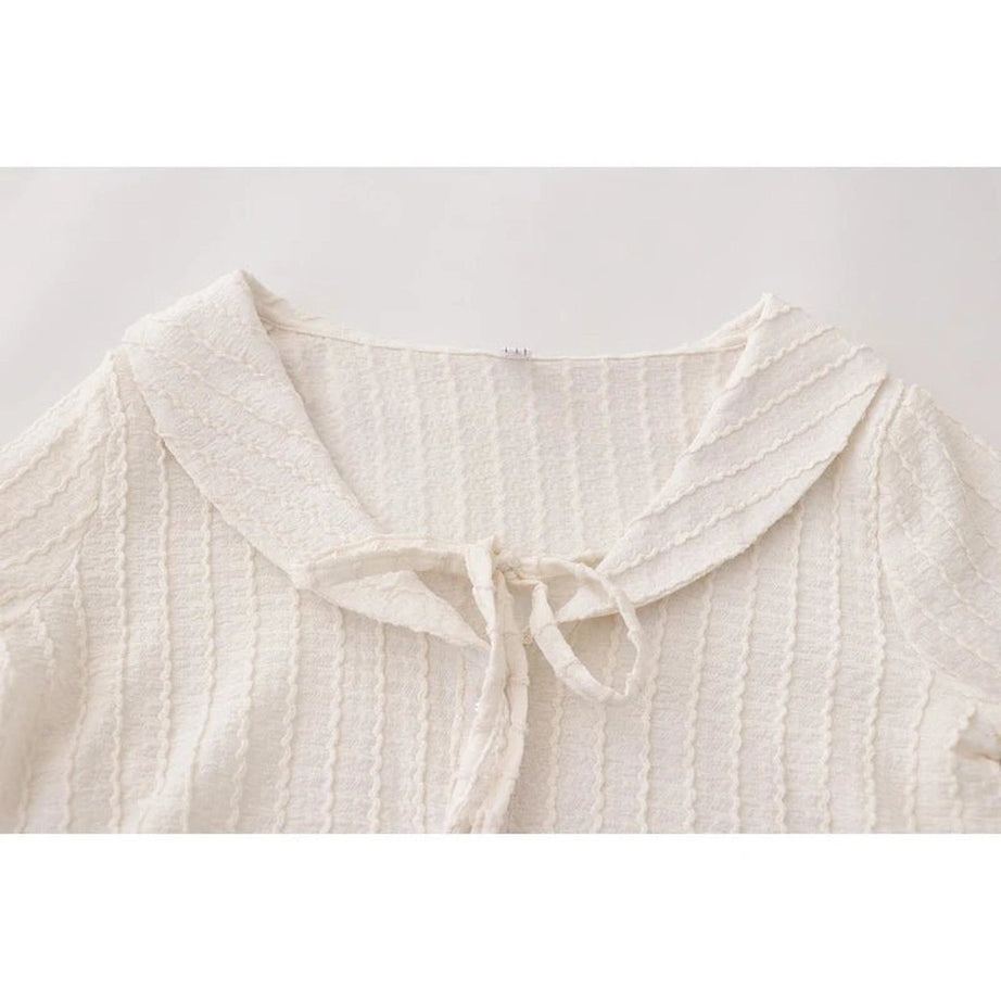 Coquette Ribbon Charm Cropped Blouse Shoptery