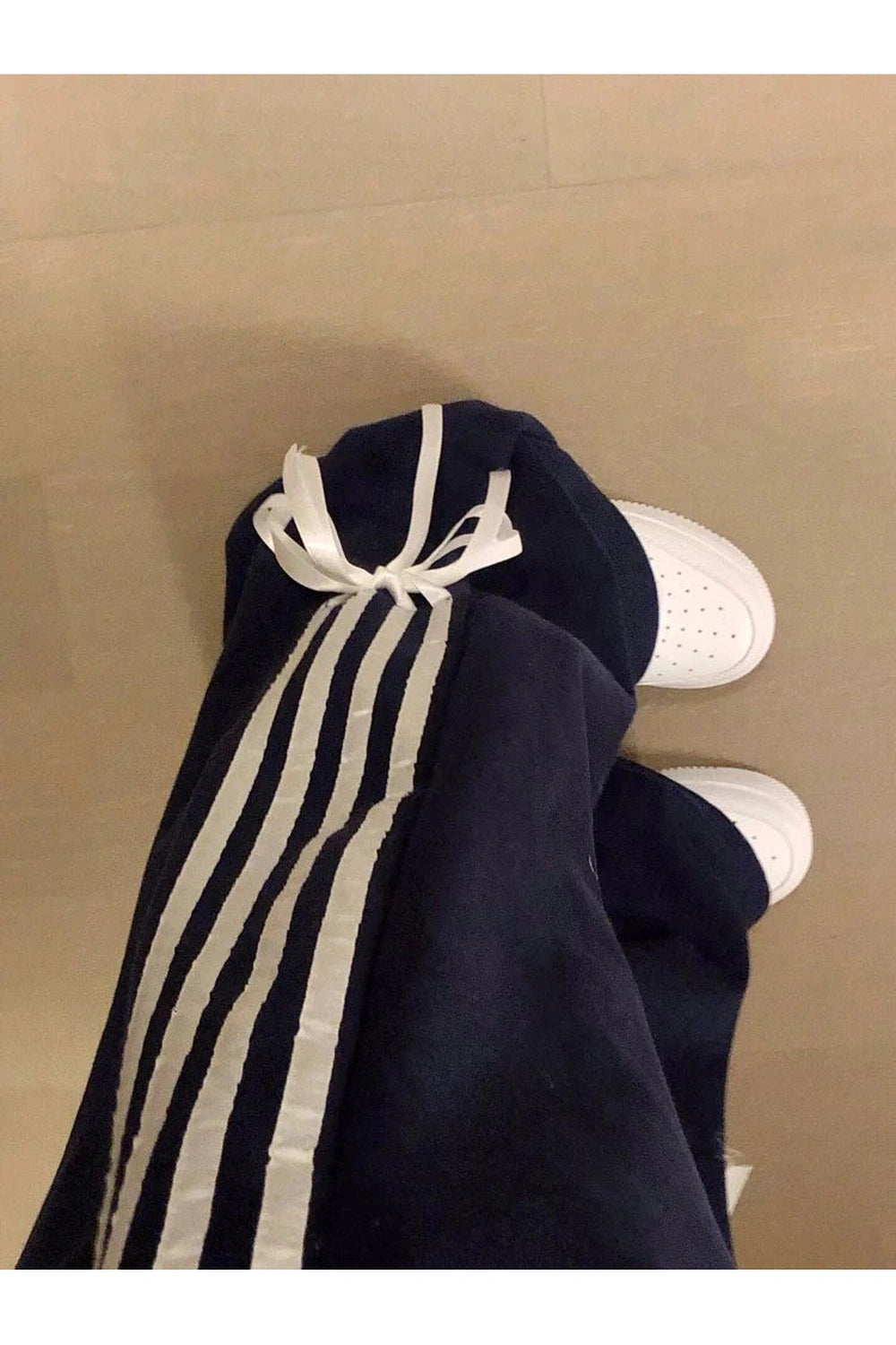 Y2k Ribbon Striped Wide-Leg Pants Shoptery