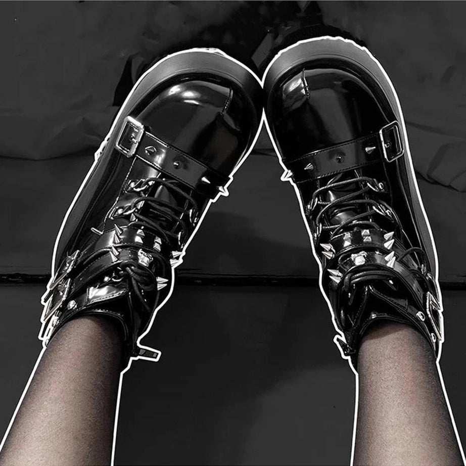Rivet Platform Alt Punk Boots Shoptery