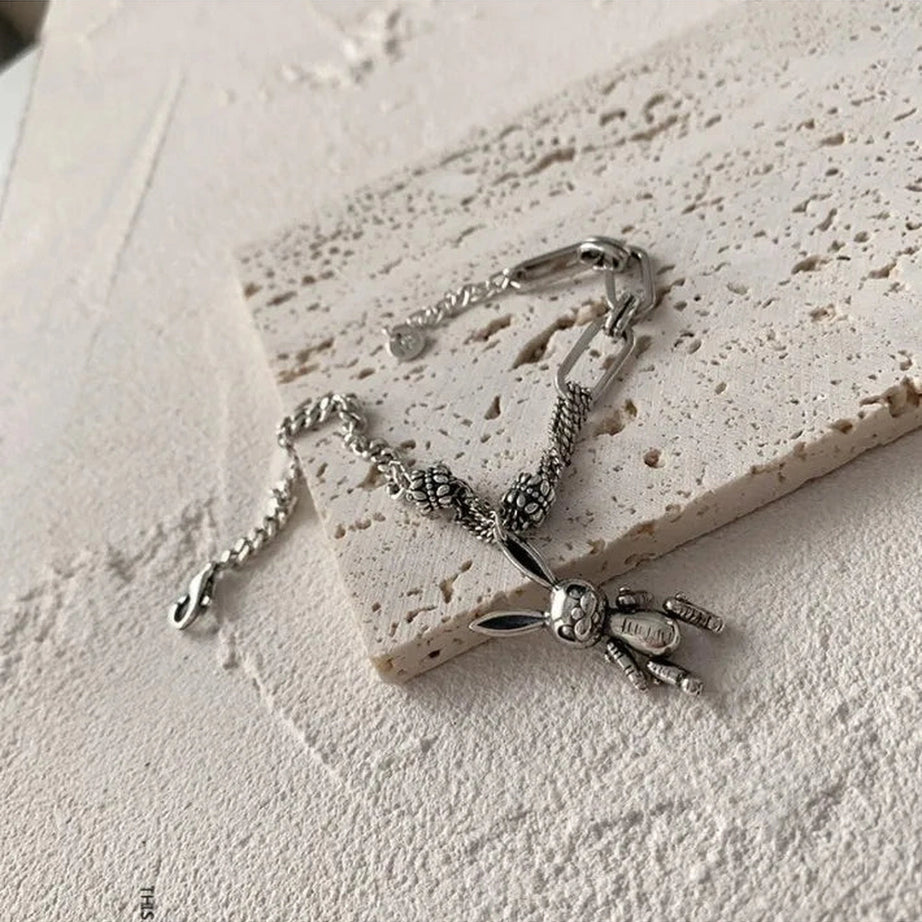 Edgy Robot Rabbit Charm Bracelet Shoptery