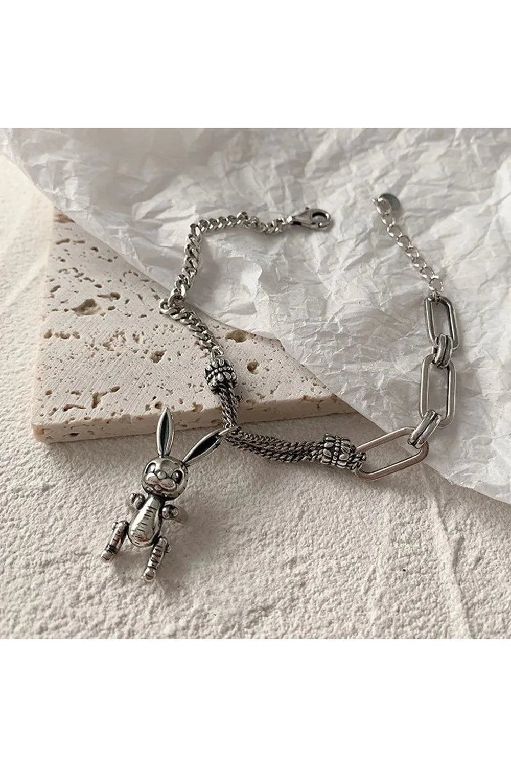 Edgy Robot Rabbit Charm Bracelet Shoptery