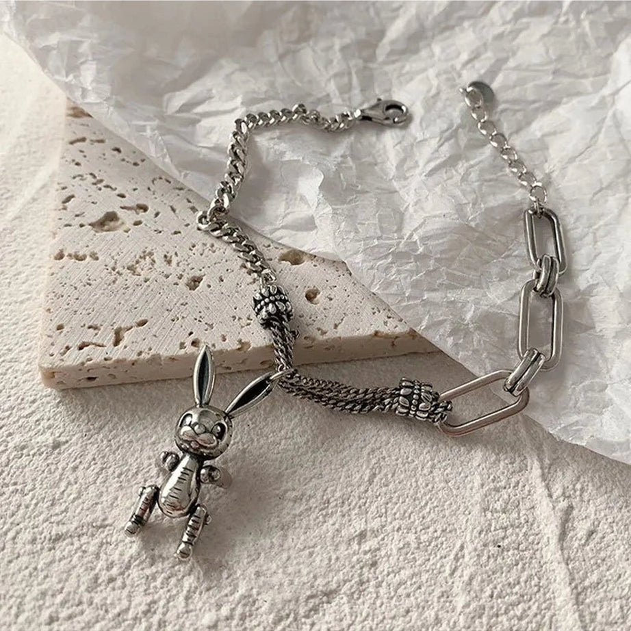 Edgy Robot Rabbit Charm Bracelet Shoptery
