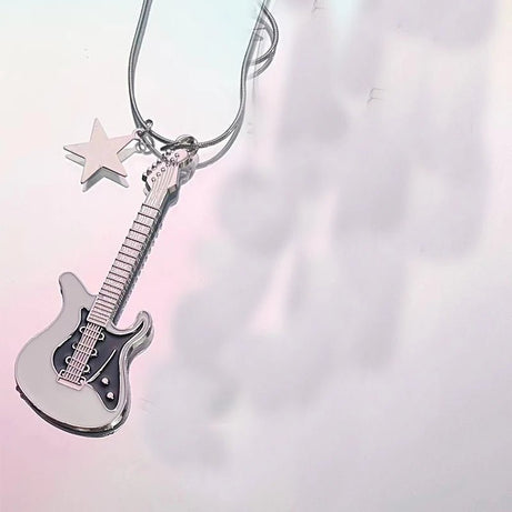 Rockstar Dream Guitar Y2k Necklace C Shoptery