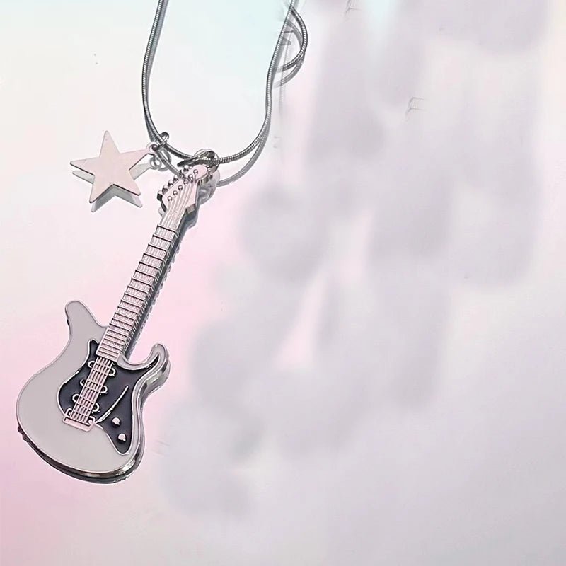Rockstar Dream Guitar Y2k Necklace C Shoptery
