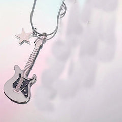 Rockstar Dream Guitar Y2k Necklace C Shoptery