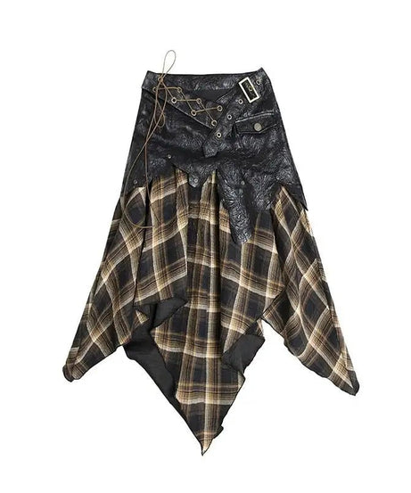 Rogue Plaid Patch Skirt - skirt