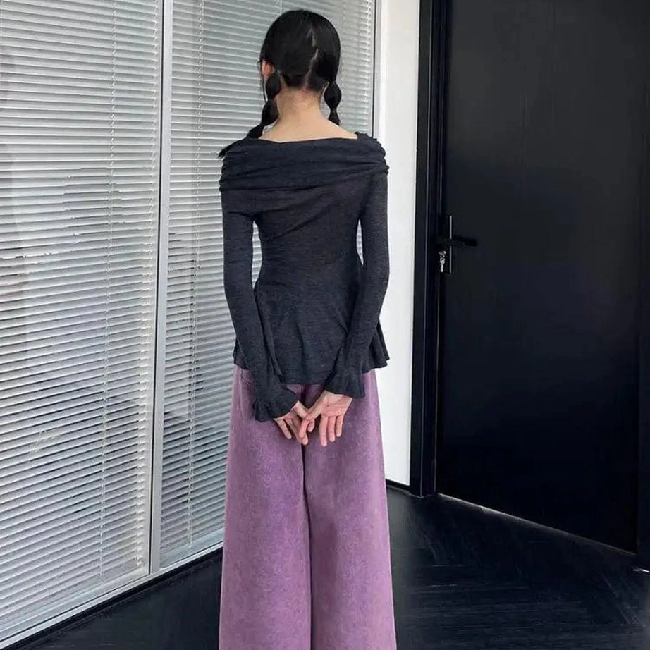 Aesthetic Romantic Ruffled Long Sleeve Top Shoptery