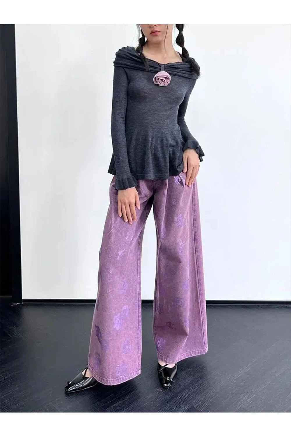 Aesthetic Romantic Ruffled Long Sleeve Top Shoptery