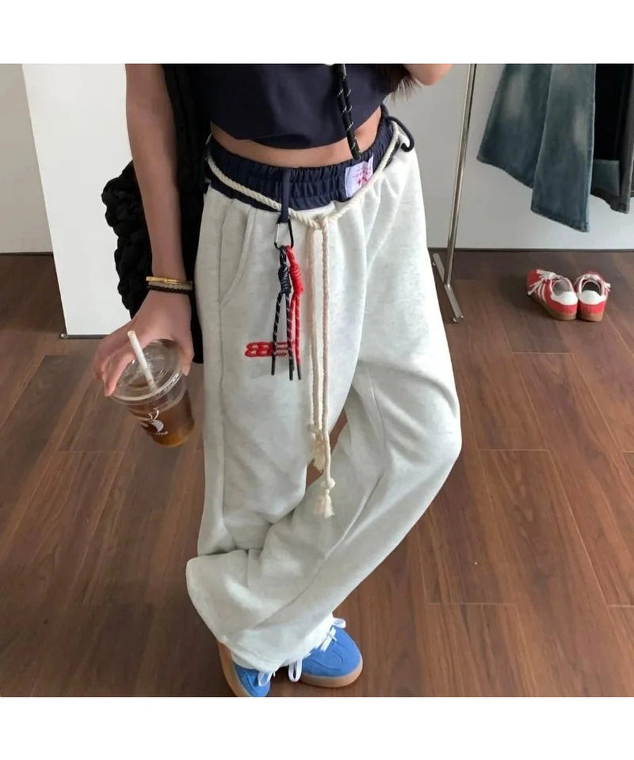 Rope - Tie Relaxed Sweatpants - Sweatpants