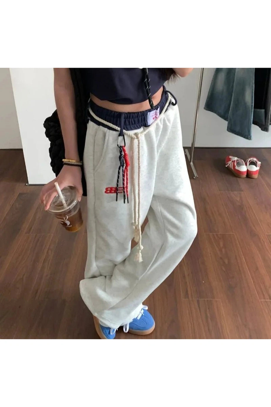 Rope - Tie Relaxed Sweatpants - Sweatpants