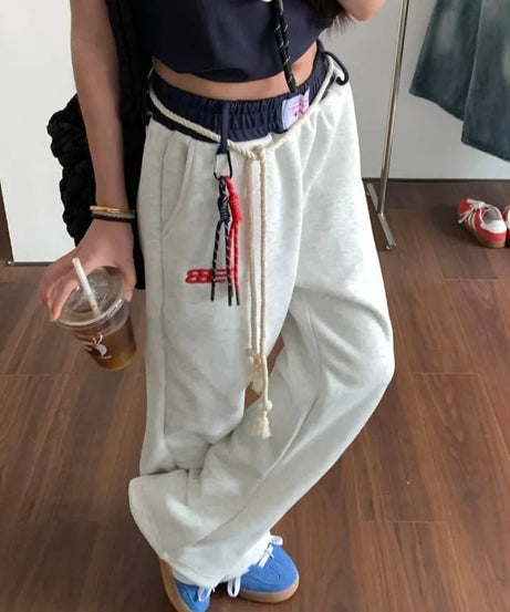 Rope - Tie Relaxed Sweatpants - Sweatpants