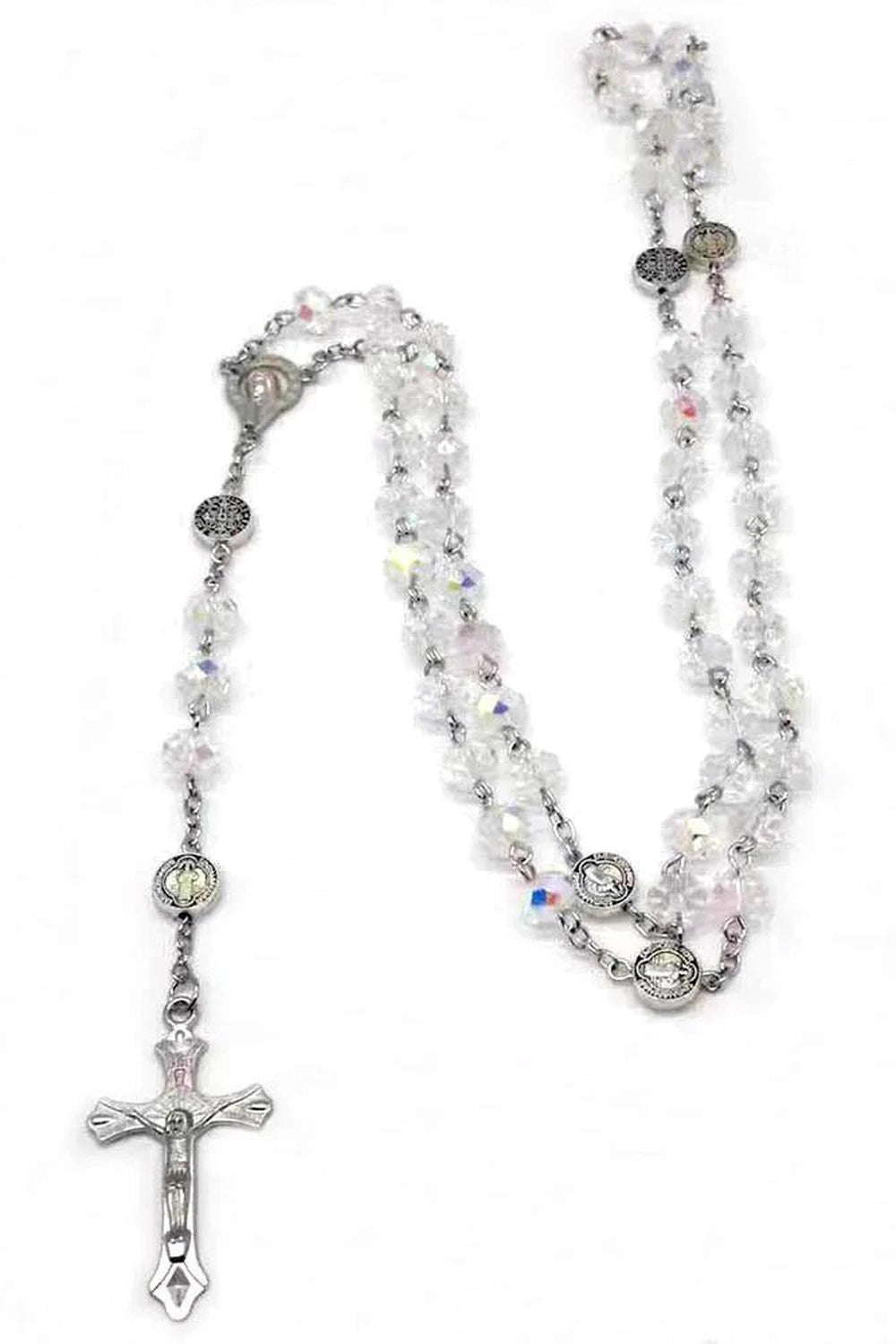 Coquette Rose Quartz Prayer Beads Necklace colour Shoptery