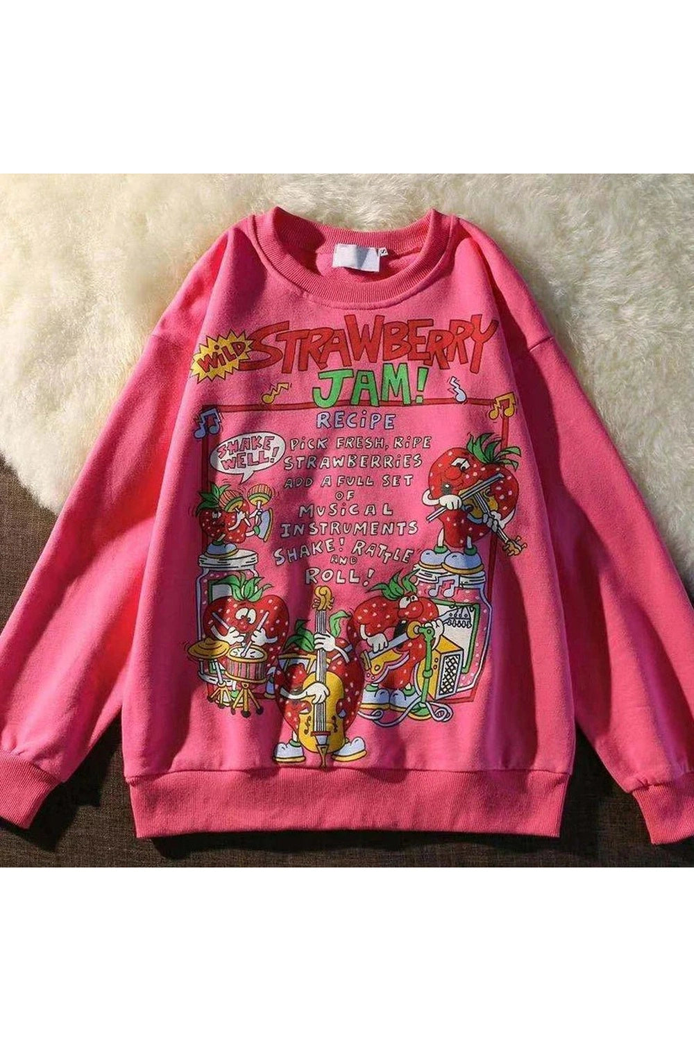 Rose Red Cartoon Sweatshirt rose red Shoptery