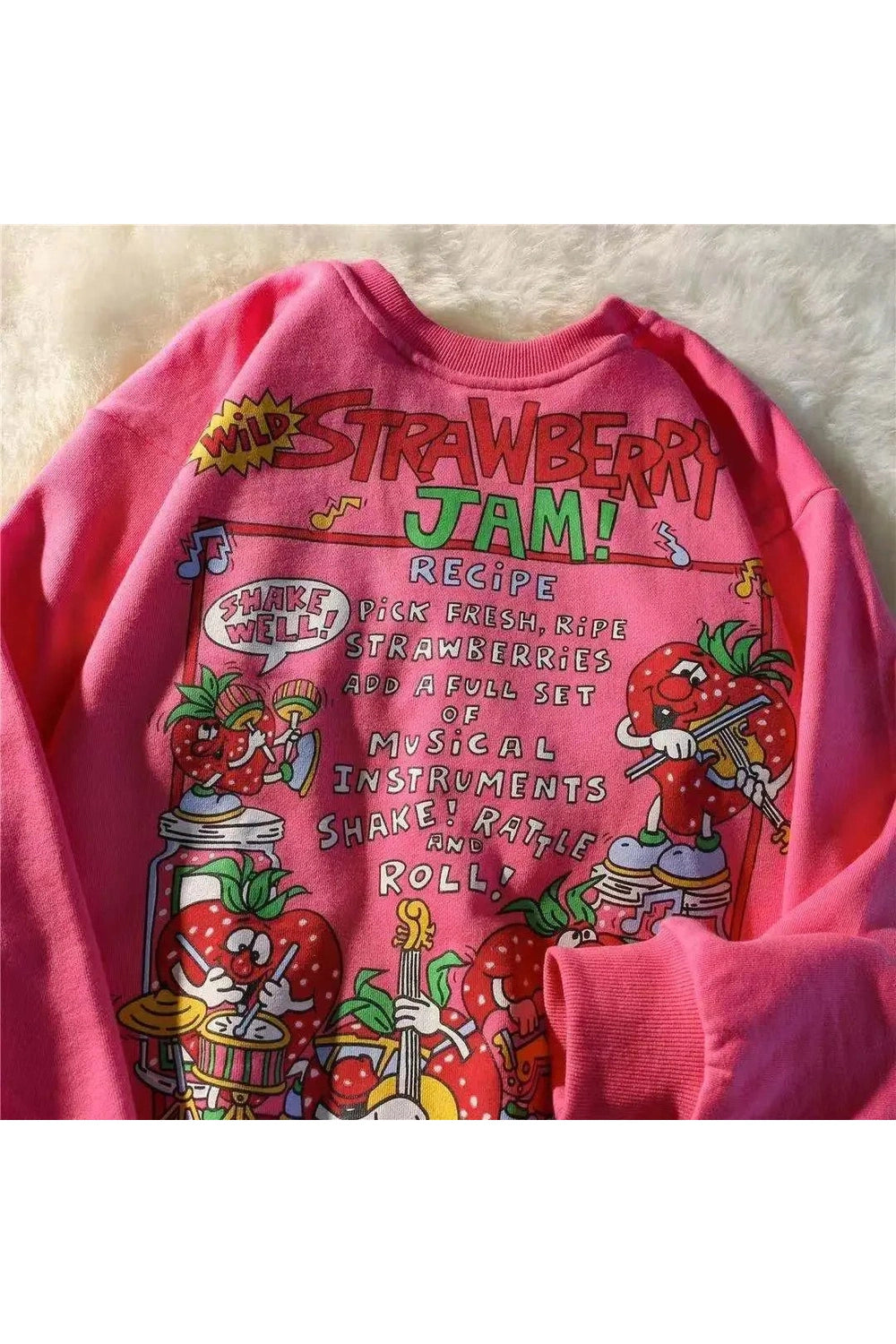 Rose Red Cartoon Sweatshirt Shoptery