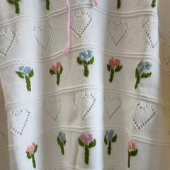 Rosy Whispers Retro Lace-Up Knit Sweater Shoptery