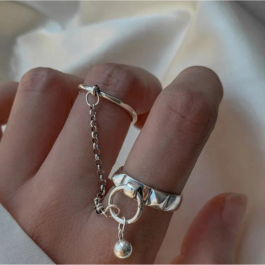 Aesthetic Round Geometric Ring Shoptery