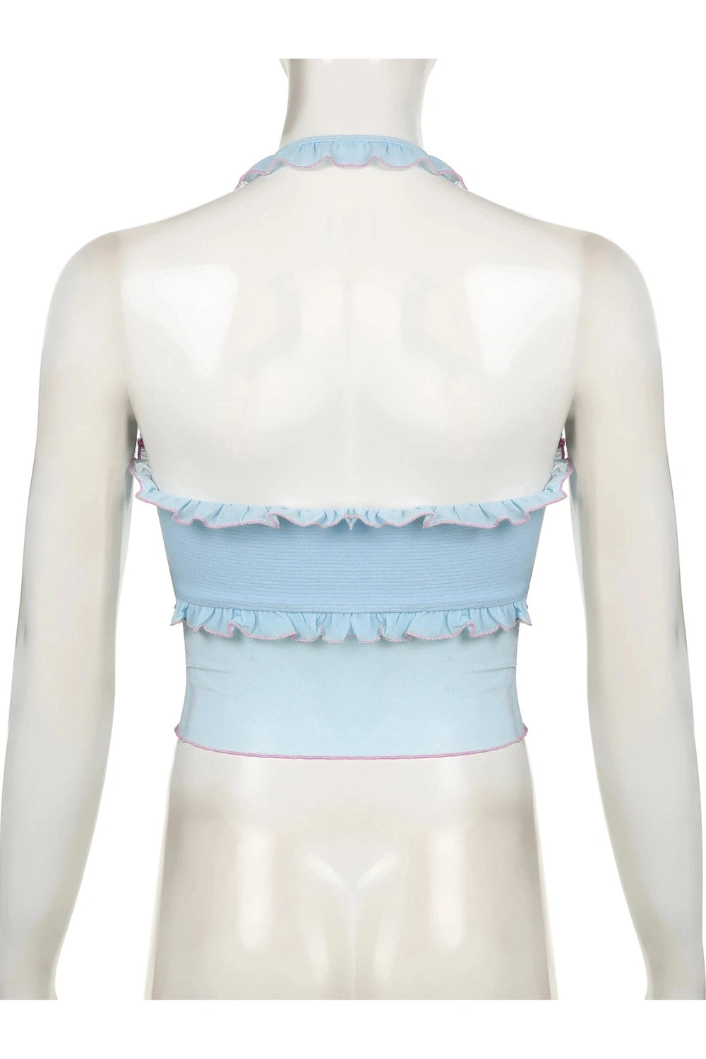 Ruffled Halter Crop Top Shoptery