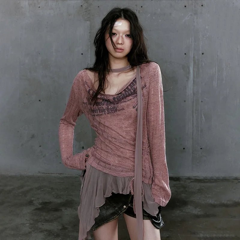 Alt Rustic Dystopia Long Sleeve Top Shoptery