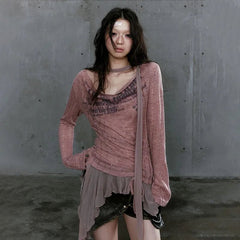 Alt Rustic Dystopia Long Sleeve Top Shoptery