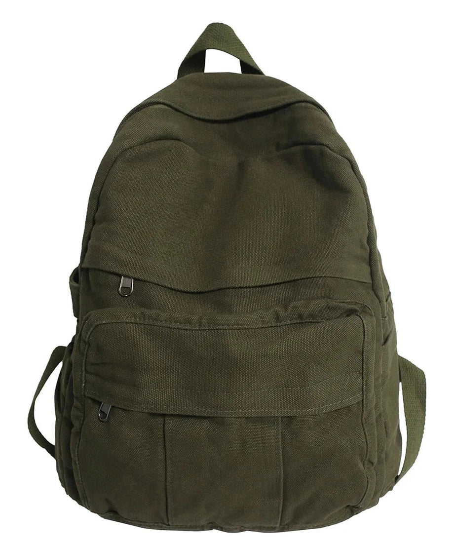 Sage Green Canvas Backpack - Backpacks