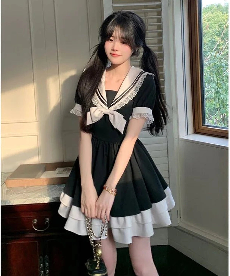 Sailor Sweetheart Ruffle Dress - Dresses