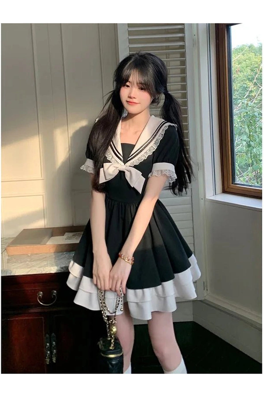 Sailor Sweetheart Ruffle Dress - Dresses